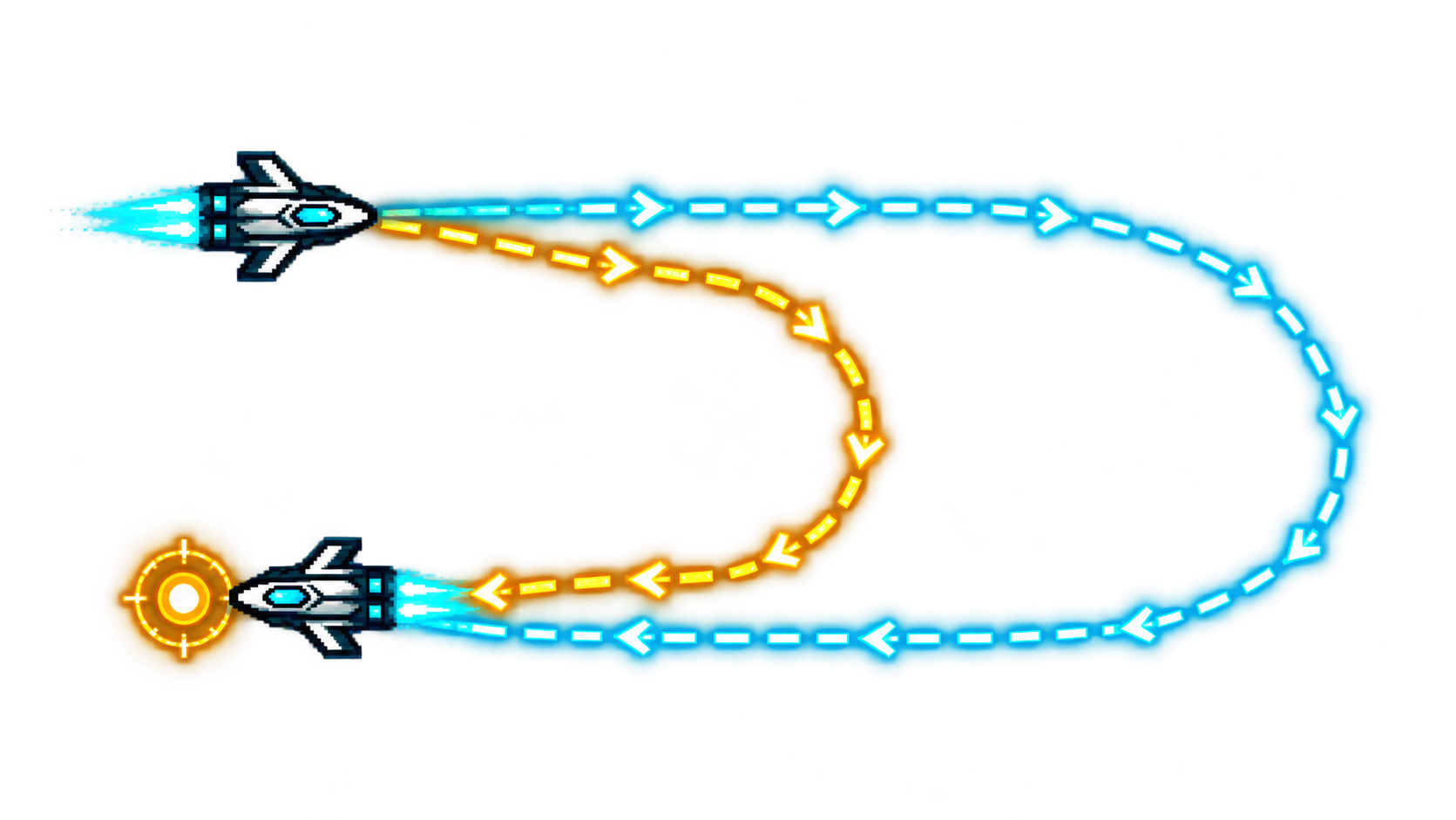 Wide normal U-turn and sharp brake-and-turn U-turn share a start and finish